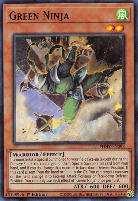 Green Ninja - Photon Hypernova YuGiOh trading card