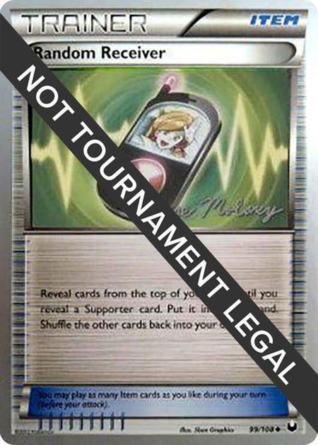 Random Receiver - 2012 (Chase Moloney) trading card from World Championship Decks Random Receiver - 2012 (Chase Moloney) - World Championship Decks Pokémon trading card