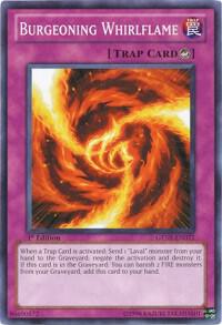 Burgeoning Whirlflame trading card from Generation Force Burgeoning Whirlflame - Generation Force YuGiOh trading card