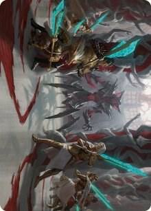 Goldwardens' Gambit Art Card trading card from Art Series: Phyrexia: All Will Be One Goldwardens' Gambit Art Card - Art Series: Phyrexia: All Will Be One Magic: The Gathering trading card