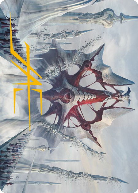 Mondrak, Glory Dominus Art Card (Gold-Stamped Signature) trading card from Art Series: Phyrexia: All Will Be One Mondrak, Glory Dominus Art Card (Gold-Stamped Signature) - Art Series: Phyrexia: All Will Be One Magic: The Gathering trading card