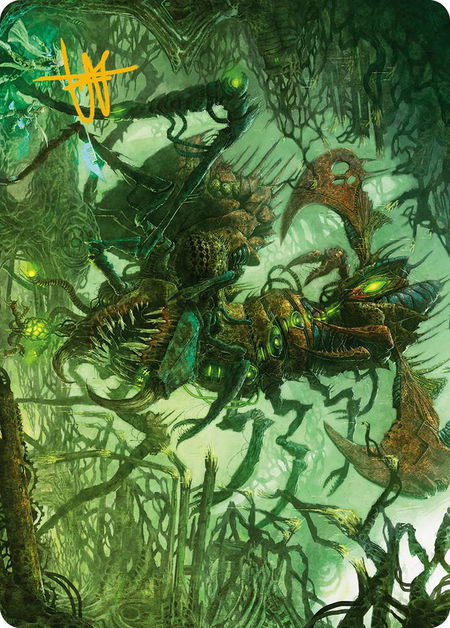 Skyscythe Engulfer Art Card (Gold-Stamped Signature) trading card from Art Series: Phyrexia: All Will Be One Skyscythe Engulfer Art Card (Gold-Stamped Signature) - Art Series: Phyrexia: All Will Be One Magic: The Gathering trading card