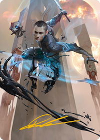 Kaito, Dancing Shadow Art Card (48/81) (Gold-Stamped Signature) - Art Series: Phyrexia: All Will Be One (ASONE) #48 - Special Magic: The Gathering Trading Card