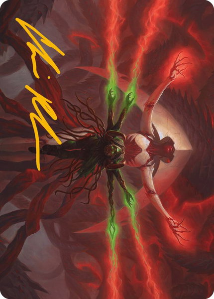 All Will Be One Art Card (Gold-Stamped Signature) trading card from Art Series: Phyrexia: All Will Be One All Will Be One Art Card (Gold-Stamped Signature) - Art Series: Phyrexia: All Will Be One Magic: The Gathering trading card