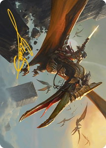 Skyhunter Strike Force Art Card (Gold-Stamped Signature) - Art Series: Phyrexia: All Will Be One (ASONE) #9 - Special Magic: The Gathering Trading Card