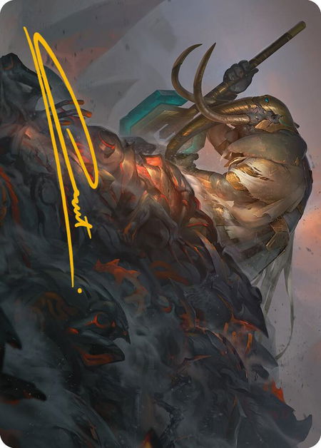 Against All Odds Art Card (Gold-Stamped Signature) trading card from Art Series: Phyrexia: All Will Be One Against All Odds Art Card (Gold-Stamped Signature) - Art Series: Phyrexia: All Will Be One Magic: The Gathering trading card