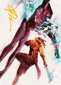 Hexgold Slash Art Card (Gold-Stamped Signature) - Art Series: Phyrexia: All Will Be One (ASONE) #30 - Special Magic: The Gathering Trading Card