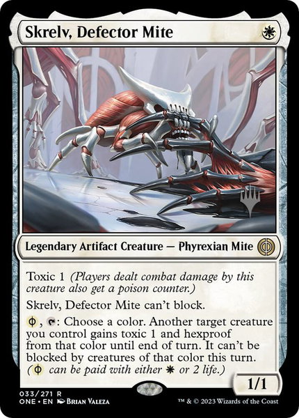Skrelv, Defector Mite trading card from Promo Pack: Phyrexia: All Will Be One Skrelv, Defector Mite - Promo Pack: Phyrexia: All Will Be One Magic: The Gathering trading card