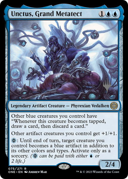 Unctus, Grand Metatect trading card from Promo Pack: Phyrexia: All Will Be One Unctus, Grand Metatect - Promo Pack: Phyrexia: All Will Be One Magic: The Gathering trading card