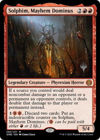 Solphim, Mayhem Dominus - Promo Pack: Phyrexia: All Will Be One (PPONE) #150p - Mythic Magic: The Gathering Trading Card