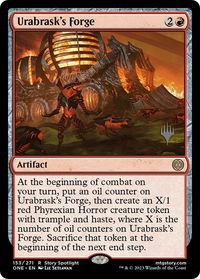 Urabrask's Forge - Promo Pack: Phyrexia: All Will Be One (PPONE) #153p - Rare Magic: The Gathering Trading Card
