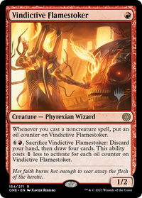 Vindictive Flamestoker - Promo Pack: Phyrexia: All Will Be One (PPONE) #154p - Rare Magic: The Gathering Trading Card