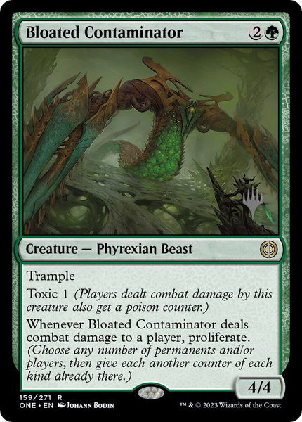 Bloated Contaminator trading card from Promo Pack: Phyrexia: All Will Be One Bloated Contaminator - Promo Pack: Phyrexia: All Will Be One Magic: The Gathering trading card