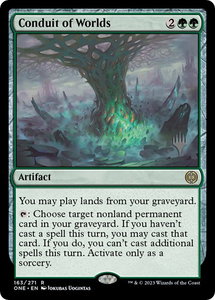 Conduit of Worlds - Promo Pack: Phyrexia: All Will Be One (PPONE) #163p - Rare Magic: The Gathering Trading Card
