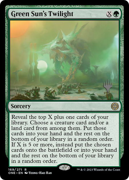 Green Sun's Twilight - Promo Pack: Phyrexia: All Will Be One Magic: The Gathering trading card