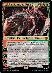 Lukka, Bound to Ruin - Promo Pack: Phyrexia: All Will Be One (PPONE) #207p - Mythic Rare Magic: The Gathering Trading Card