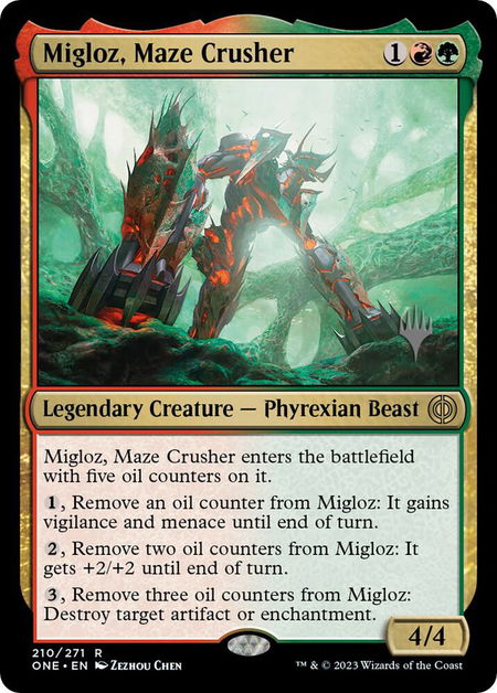 Migloz, Maze Crusher - Promo Pack: Phyrexia: All Will Be One Magic: The Gathering trading card
