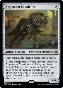 Argentum Masticore - Promo Pack: Phyrexia: All Will Be One (PPONE) #222p - Rare Magic: The Gathering Trading Card