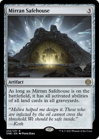 Mirran Safehouse - Promo Pack: Phyrexia: All Will Be One (PPONE) #232p - Rare Magic: The Gathering Trading Card