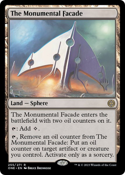 The Monumental Facade trading card from Promo Pack: Phyrexia: All Will Be One The Monumental Facade - Promo Pack: Phyrexia: All Will Be One Magic: The Gathering trading card