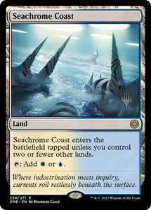 Seachrome Coast - Promo Pack: Phyrexia: All Will Be One (PPONE) #258p - Rare Magic: The Gathering Trading Card