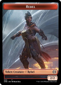 Rebel // Samurai Double-sided Token - Phyrexia: All Will Be One (ONE) #5 // 2 - Token Magic: The Gathering Trading Card