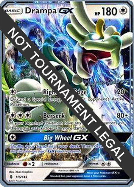 Drampa GX - 2018 (Magnus Pedersen) trading card from World Championship Decks Drampa GX - 2018 (Magnus Pedersen) - World Championship Decks Pokémon trading card