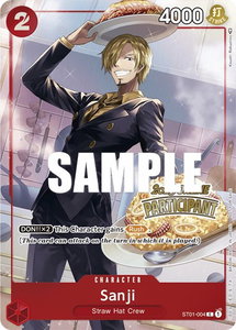 Sanji (Online Regional 2023) [Participant] - One Piece Promotion Cards (OP-PR) #ST01-004 - Promo One Piece Trading Card