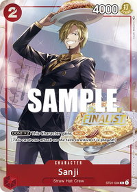 Sanji (Online Regional 2023) [Finalist] - One Piece Promotion Cards (OP-PR) #ST01-004 - Promo One Piece Trading Card
