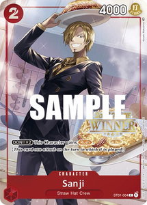 Sanji (Online Regional 2023) [Winner] - One Piece Promotion Cards (OP-PR) #ST01-004 - Promo One Piece Trading Card