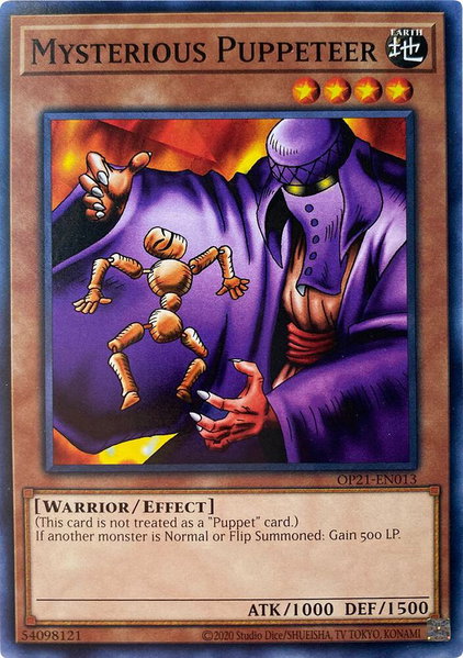 Mysterious Puppeteer trading card from OTS Tournament Pack 21 Mysterious Puppeteer - OTS Tournament Pack 21 YuGiOh trading card