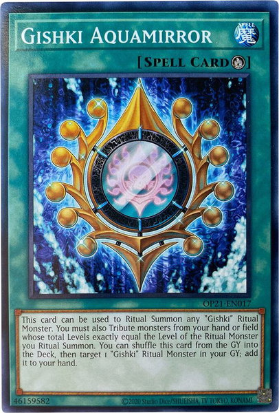Gishki Aquamirror trading card from OTS Tournament Pack 21 Gishki Aquamirror - OTS Tournament Pack 21 YuGiOh trading card