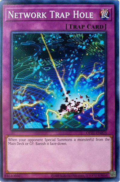 Network Trap Hole trading card from OTS Tournament Pack 21 Network Trap Hole - OTS Tournament Pack 21 YuGiOh trading card