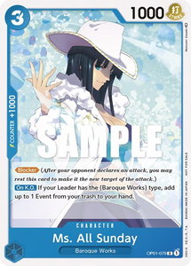 Ms. All Sunday (Promotion Pack 2023) - One Piece Promotion Cards (OP-PR) #OP01-079 - Promo One Piece Trading Card