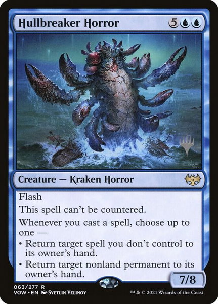 Hullbreaker Horror trading card from Promo Pack: Phyrexia: All Will Be One Hullbreaker Horror - Promo Pack: Phyrexia: All Will Be One Magic: The Gathering trading card