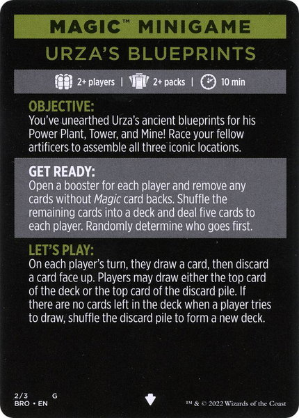 Magic Minigame: Urza's Blueprints trading card from The Brothers' War Magic Minigame: Urza's Blueprints - The Brothers' War Magic: The Gathering trading card