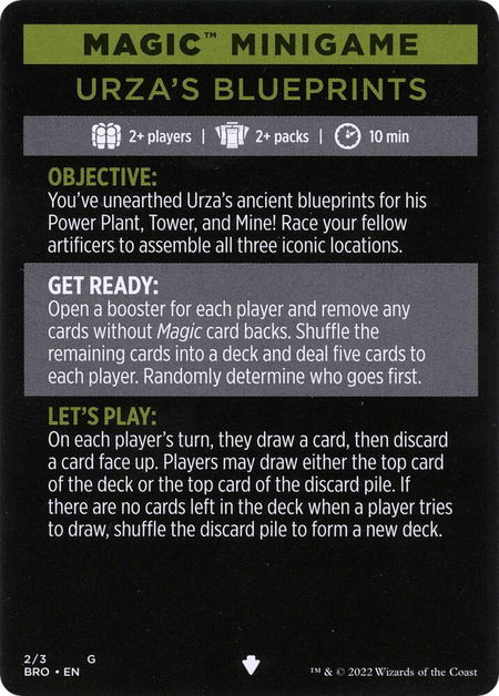 Magic Minigame: Urza's Blueprints - The Brothers' War Magic: The Gathering trading card