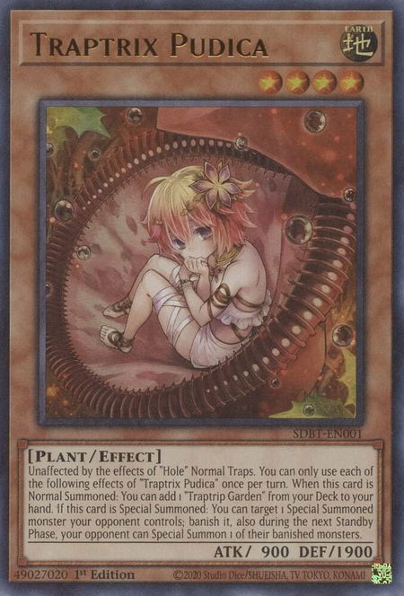 Traptrix Pudica - Structure Deck: Beware of Traptrix YuGiOh trading card