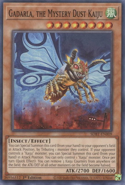 Gadarla, the Mystery Dust Kaiju trading card from Structure Deck: Beware of Traptrix Gadarla, the Mystery Dust Kaiju - Structure Deck: Beware of Traptrix YuGiOh trading card