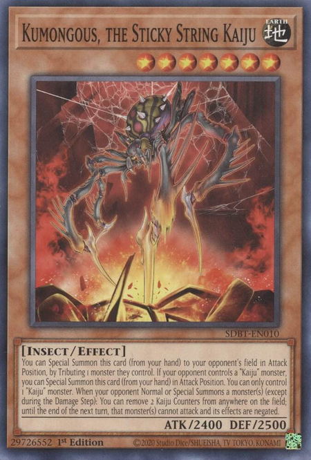 Kumongous, the Sticky String Kaiju - Structure Deck: Beware of Traptrix YuGiOh trading card
