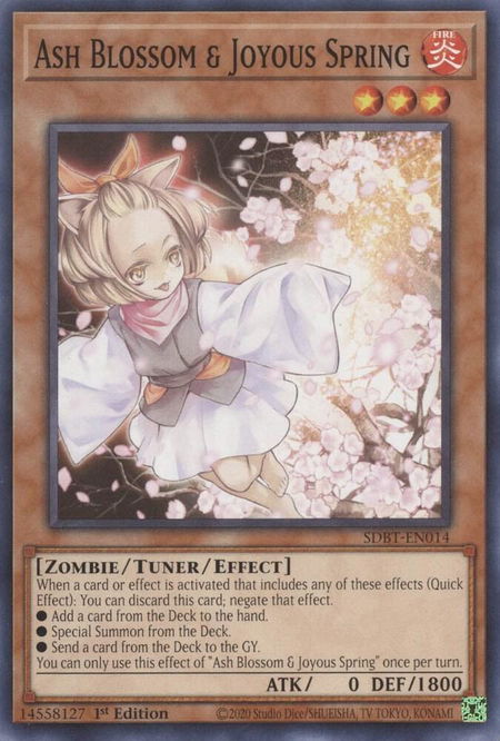 Ash Blossom & Joyous Spring - Structure Deck: Beware of Traptrix YuGiOh trading card