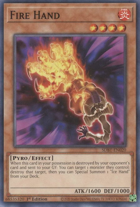 Fire Hand - Structure Deck: Beware of Traptrix YuGiOh trading card