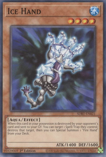 Ice Hand - Structure Deck: Beware of Traptrix YuGiOh trading card