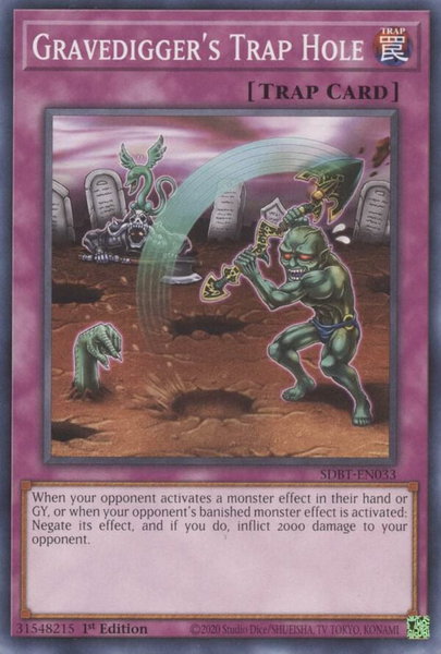 Gravedigger's Trap Hole trading card from Structure Deck: Beware of Traptrix Gravedigger's Trap Hole - Structure Deck: Beware of Traptrix YuGiOh trading card