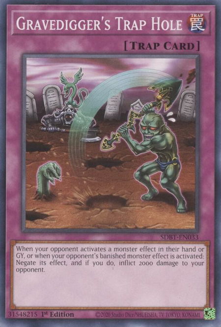 Gravedigger's Trap Hole - Structure Deck: Beware of Traptrix YuGiOh trading card