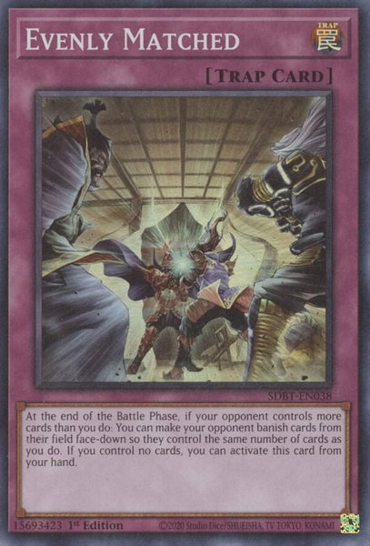 Evenly Matched trading card from Structure Deck: Beware of Traptrix Evenly Matched - Structure Deck: Beware of Traptrix YuGiOh trading card