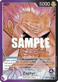 Zephyr (Alternate Art) - Paramount War (OP02) #OP02-072 - Leader One Piece Trading Card