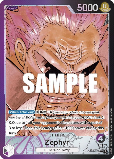 Zephyr (Alternate Art) - Paramount War One Piece trading card