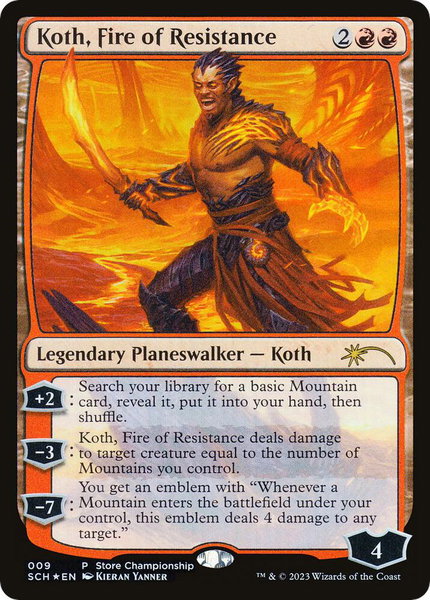 Koth, Fire of Resistance trading card from Game Day & Store Championship Promos Koth, Fire of Resistance - Game Day & Store Championship Promos Magic: The Gathering trading card