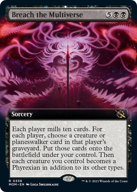 Breach the Multiverse (Extended Art) - March of the Machine Magic: The Gathering trading card
